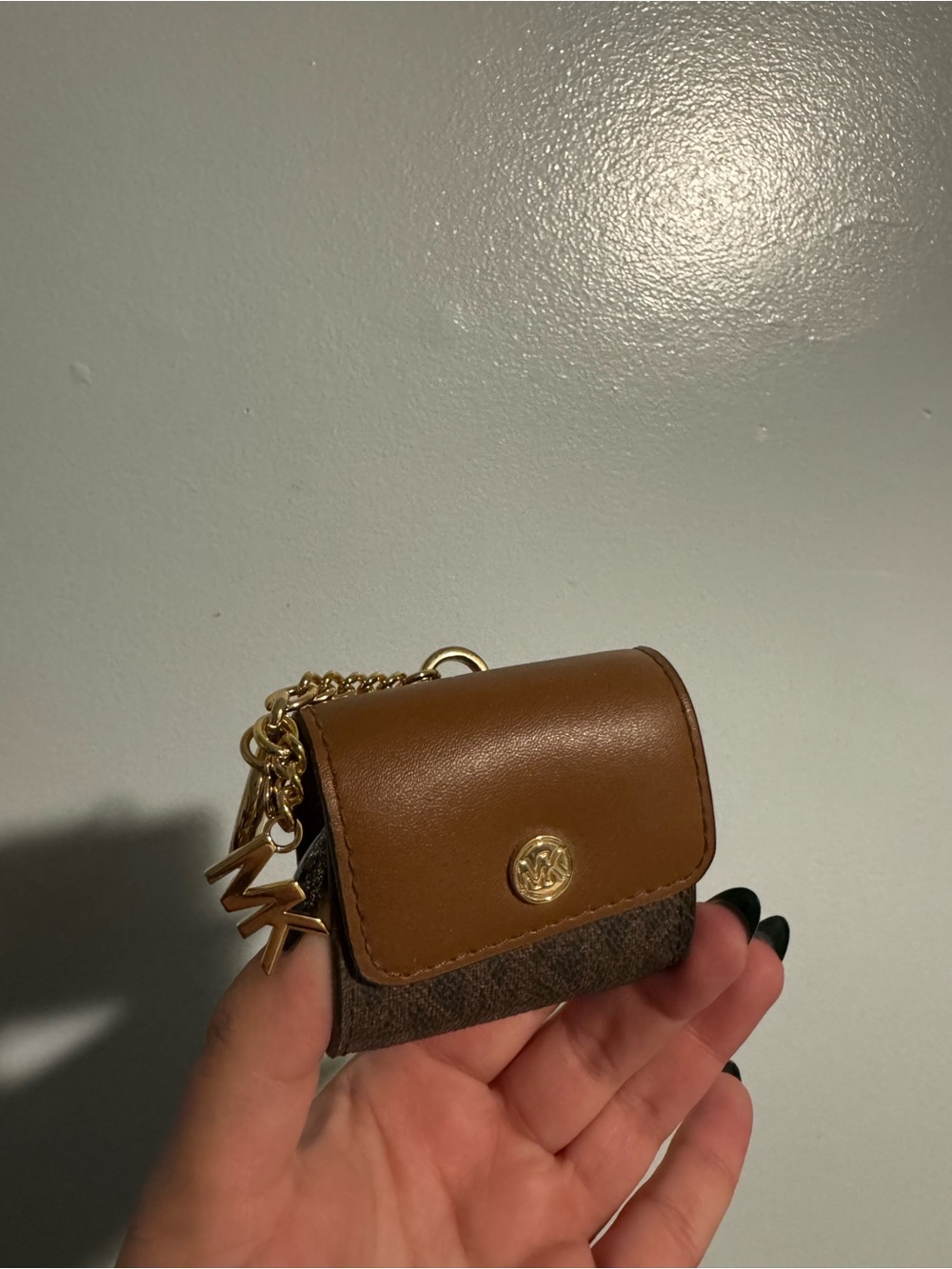 Michael Kors Brown Mini Bag Charm with Gold Hardware